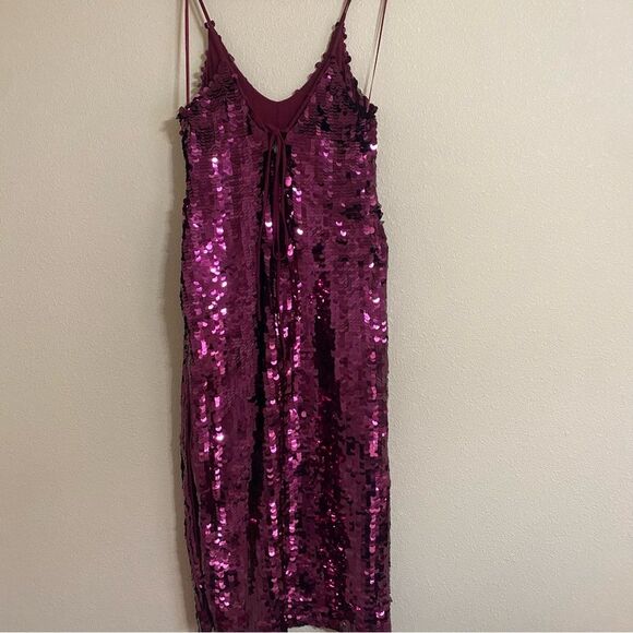 Free People Intimately Paillette Party Sequin Midi Dress in Pink - Picture 7 of 8